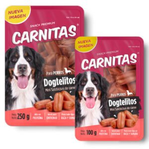 Snack de carne en forma de salchicha.