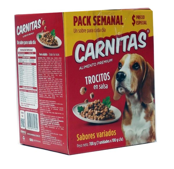 Pack semanal de trocitos en salsa perro.